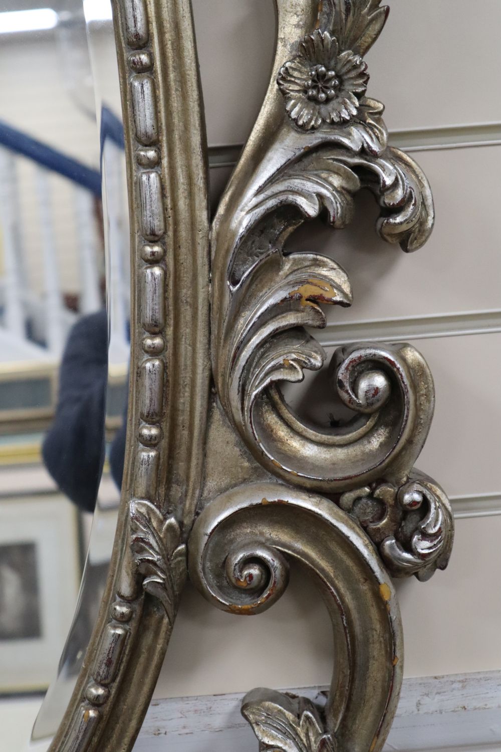 A Victorian style oval wall mirror, 90 x 136cm